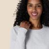 image:imageAmazon Essentials Womens Long Sleeve Crewneck Fleece AboveTheKnee Dress with Ribbed DetailLight Grey Heather