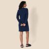 image:imageAmazon Essentials Womens Long Sleeve Crewneck Fleece AboveTheKnee Dress with Ribbed DetailNavy