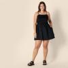 image:imageAmazon Essentials Womens RegularFit Cotton Sateen Smocked Bodice Short DressBlack