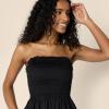image:imageAmazon Essentials Womens RegularFit Cotton Sateen Smocked Bodice Short DressBlack