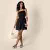image:imageAmazon Essentials Womens RegularFit Cotton Sateen Smocked Bodice Short DressBlack
