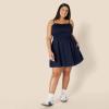 image:imageAmazon Essentials Womens RegularFit Cotton Sateen Smocked Bodice Short DressNavy