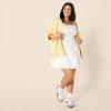 image:imageAmazon Essentials Womens RegularFit Cotton Sateen Smocked Bodice Short DressWhite