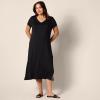 image:imageAmazon Essentials Womens Stretchy Jersey VNeck Short Sleeve Midi Length DressBlack