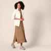 image:imageAmazon Essentials Womens Stretchy Jersey VNeck Short Sleeve Midi Length DressDark Camel  Small Ikat Animal