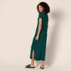 image:imageAmazon Essentials Womens Stretchy Jersey VNeck Short Sleeve Midi Length DressDark Green