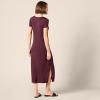 image:imageAmazon Essentials Womens Stretchy Jersey VNeck Short Sleeve Midi Length DressDark Purple