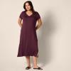 image:imageAmazon Essentials Womens Stretchy Jersey VNeck Short Sleeve Midi Length DressDark Purple