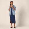 image:imageAmazon Essentials Womens Stretchy Jersey VNeck Short Sleeve Midi Length DressNavy