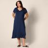 image:imageAmazon Essentials Womens Stretchy Jersey VNeck Short Sleeve Midi Length DressNavy