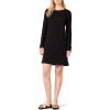 image:imageAmazon Essentials Womens Long Sleeve Crewneck Fleece AboveTheKnee Dress with Ribbed DetailBlack