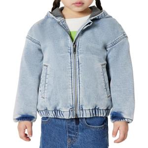 image:imageAmazon Essentials Unisex Babies Soft Stretch RegularFit Denim Jacket with HoodStone Light Wash