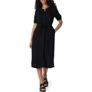 image:imageAmazon Essentials Womens Fit and Flare HalfSleeve Waisted Midi ALine Dress with PocketsBlack
