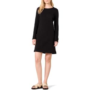 image:imageAmazon Essentials Womens Long Sleeve Crewneck Fleece AboveTheKnee Dress with Ribbed DetailBlack