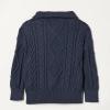 image:imageAmazon Essentials Boys and Toddlers QuarterZip CableKnit RelaxedFit Cotton SweaterNavy