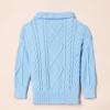image:imageAmazon Essentials Boys and Toddlers QuarterZip CableKnit RelaxedFit Cotton SweaterPowder Blue