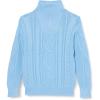 image:imageAmazon Essentials Boys and Toddlers QuarterZip CableKnit RelaxedFit Cotton SweaterPowder Blue