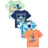 image:imageAmazon Essentials Disney  Marvel  Star Wars Boys and Toddlers ShortSleeve TShirts Previously Spotted Zebra Multipacks4pack Mickey Beach