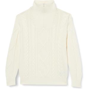image:imageAmazon Essentials Boys and Toddlers QuarterZip CableKnit RelaxedFit Cotton SweaterEggshell White
