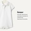 image:imageAmazon Essentials x Sofia Grainge Baby Boys Short Sleeve Cotton Polo Romper Pack of 2Light TanWhite