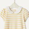 image:imageAmazon Essentials x Sofia Grainge Baby Girls Cotton Short Sleeve Romper with Peter Pan CollarLemonUneven Stripe