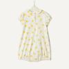 image:imageAmazon Essentials x Sofia Grainge Baby Girls Cotton Short Sleeve Romper with Peter Pan CollarLemonUneven Stripe