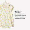 image:imageAmazon Essentials x Sofia Grainge Baby Girls Cotton Short Sleeve Romper with Peter Pan CollarLemonUneven Stripe