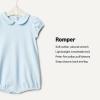 image:imageAmazon Essentials x Sofia Grainge Baby Girls Cotton Short Sleeve Romper with Peter Pan CollarLight BlueStripe
