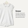 image:imageAmazon Essentials x Sofia Grainge Baby Girls Cotton Short Sleeve Romper with Peter Pan CollarLight PinkWhite