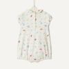 image:imageAmazon Essentials x Sofia Grainge Baby Girls Cotton Short Sleeve Romper with Peter Pan CollarSailboatsUneven Stripe