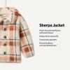 image:imageAmazon Essentials x Sofia Grainge Toddlers and Baby Boys Sherpa Fleece Overshirt JacketIvory Light Caramel Simple Plaid