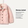 image:imageAmazon Essentials x Sofia Grainge Toddlers and Baby Boys Sherpa Fleece Overshirt JacketLight Pink