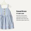 image:imageAmazon Essentials x Sofia Grainge Toddlers and Baby Girls Cotton Casual Fit and Flare DressBlue Stripe