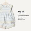 image:imageAmazon Essentials x Sofia Grainge Toddlers and Baby Girls Cotton Eyelet Top amp Shorts Play Set MultipacksPale Blue Bold Stripe