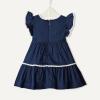 image:imageAmazon Essentials x Sofia Grainge Toddlers and Baby Girls Woven Cotton Sateen Fit amp Flare Casual DressNavy