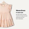 image:imageAmazon Essentials x Sofia Grainge Toddlers and Baby Girls Woven Cotton Sateen Fit amp Flare Casual DressPeach Classic Stripe