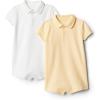 image:imageAmazon Essentials x Sofia Grainge Baby Boys Short Sleeve Cotton Polo Romper Pack of 2Light TanWhite