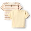 image:imageAmazon Essentials x Sofia Grainge Toddlers and Baby Boys Cotton Short Sleeve Crewneck TShirts Pack of 2Pale YellowStripe