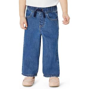 image:imageAmazon Essentials Baby Girls Soft Stretch RelaxedFit Wide Leg JeansMedium Blue Vintage