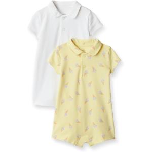 image:imageAmazon Essentials x Sofia Grainge Baby Boys Short Sleeve Cotton Polo Romper Pack of 2WhiteIce Cream
