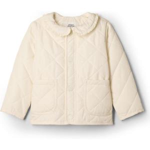 image:imageAmazon Essentials x Sofia Grainge Toddler and Baby Girls Midweight Quilted Field Jacket with RuffleIvory