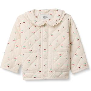 image:imageAmazon Essentials x Sofia Grainge Toddler and Baby Girls Midweight Quilted Field Jacket with RuffleIvory Cherries