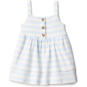 image:imageAmazon Essentials x Sofia Grainge Toddlers and Baby Girls Cotton Casual Fit and Flare DressPale Blue Bold Stripe