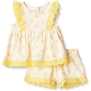image:imageAmazon Essentials x Sofia Grainge Toddlers and Baby Girls Cotton Eyelet Top amp Shorts Play Set MultipacksYellow Floral