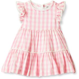image:imageAmazon Essentials x Sofia Grainge Toddlers and Baby Girls Woven Cotton Sateen Fit amp Flare Casual DressPink Big Gingham