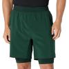 image:imageAmazon Essentials Mens Athletic Running Training Shorts Performance Stretch Woven Workout Shorts 7Dark Green