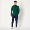 image:imageAmazon Essentials Mens Athletic Soft Performance Lightweight QuarterZip Hoodie Long Sleeve Workout TopSpace Dye Green