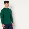 image:imageAmazon Essentials Mens Athletic Soft Performance Lightweight QuarterZip Hoodie Long Sleeve Workout TopSpace Dye Green