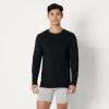 image:imageAmazon Essentials Mens Slim Fit Cotton Crew Neck UndershirtsBlack Long Sleeve
