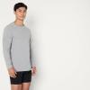 image:imageAmazon Essentials Mens Slim Fit Cotton Crew Neck UndershirtsBlackGrey Heather Long Sleeve